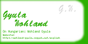 gyula wohland business card